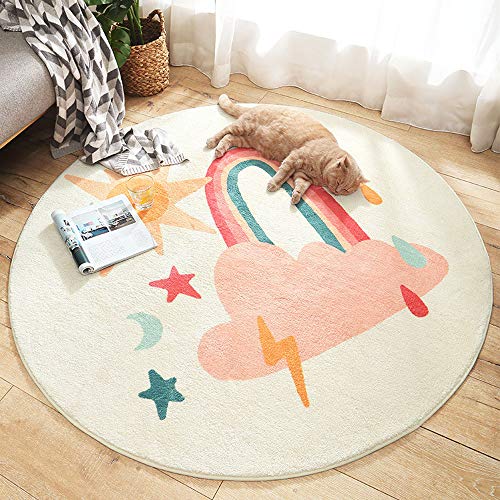 Teppiche Modern Designer für Wohnzimmer Kinderteppiche Flauschige Runden Groß Schutzmatten Waschbare Matten Kindermatte fürs Babyzimmer Kleinkinderzimmer 100 cm von SDINAZ