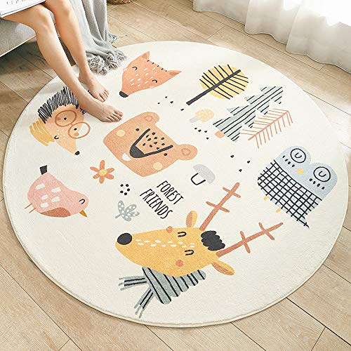 Kinderteppich Rund Waschbare fürs Babyzimmer Kleinkinderzimmer Wohnzimmer Schlafzimmer Bereich Teppich Groß Kinderteppiche Runden Teppiche Flauschige Matte Kinder Schutzmatten Kindermatte 120 CM von SDINAZ