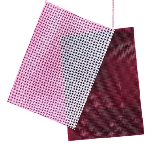 Kunststoff Gitterstoff Tasche Kunststoffnetz Stofftasche Teppich Fadenhaken Bastelbedarf DIY Handarbeit Knüpfhaken Zubehör Haken Basteln Stabiles Gitter Ca. 60*42(Black,60x42 Round lattice) von SDIUAKBV