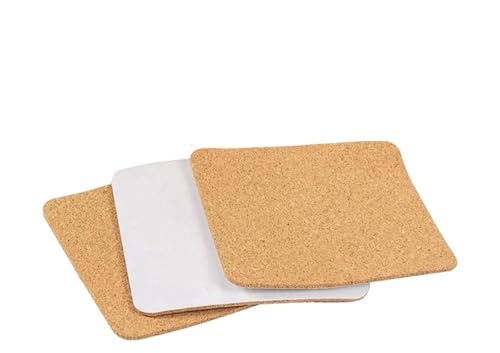 SDIUAKBV Korktafel Selbstklebend Selbstklebende Korkuntersetzer, Korkmatten, Korkunterlage for Untersetzer und Bastelbedarf (50, quadratisch) von SDIUAKBV