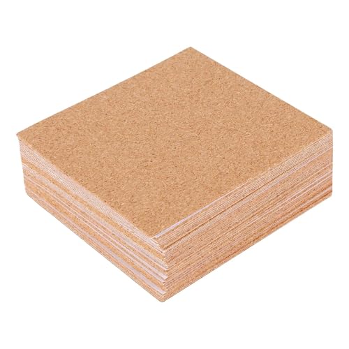 SDIUAKBV Korktafel Selbstklebend Selbstklebende Korkuntersetzer, Korkmatten, Korkunterlagen for Untersetzer und Bastelbedarf (40, quadratisch) von SDIUAKBV