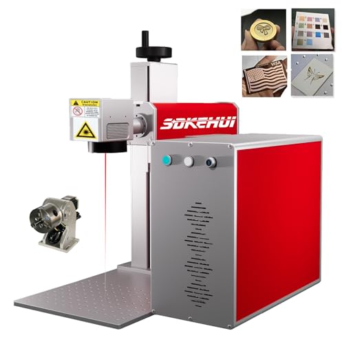 100W JPT MOPA M7 E2 Fiber Laser Marking Machine Lasergravur Maschine Gravur Laser Graviermaschine Cutter Beschriftungslaser 300 * 300 mm F-Theta Scan Lens mit D80 Rotary Compatible LightBurn von SDKEHUI