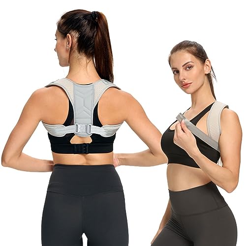 SDKFJ Haltungskorrektur Atmungsaktive, verstellbare Rückenstütze für Nacken, Schulter und Rücken Verstellbarer Gürtelriemen zur Linderung von Rückenschmerzen(Color:01,Size:Medium) von SDKFJ