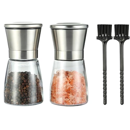 SDKZBFC Salz und Pfeffermühle 2er-Set,160ML Salzmühle nachfüllbar, Schwarzes Pfeffermahlwerk mit einstellbarer Grobheit für Gewürze Kunststoffmühle Pfeffermühle SDKZBFC Salz und Pfeffermühle 2er-Set,160ML Salzmühle nachfüllbar, Schwarzes Pfeffermahlwerk mit einstellbarer Grobheit für Gewürze Kunststoffmühle Pfeffermühle von SDKZBFC