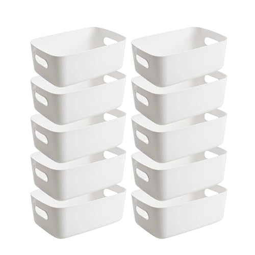 10 Stück Aufbewahrungsbox, 24 x 17 x 10CM Sortierboxen Kunststoff Aufbewahrungskorb, Multifunctional Ordnungsboxen Aufbewahrung Plastikbox für Küche, Boxen Badezimmer, Schublade, Regal (Mittel) von SDLDEER