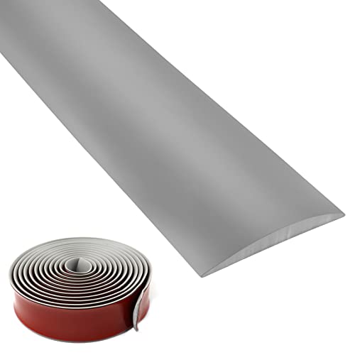 SDLDEER 3 Meters PVC Übergangprofil selbstklebend Übergangsleiste Selbstklebend Bodenleiste Abdeckleiste für Fußböden (Grau, 5cm breit) von SDLDEER