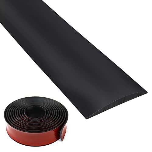 SDLDEER 6m Übergangprofil selbstklebend, 4cm breit - PVC Bodenleiste Abdeckleiste für Fußböden (Schwarz) von SDLDEER