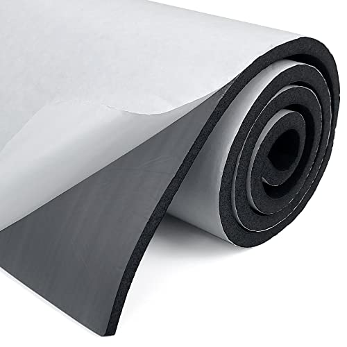 SDLDEER Neopren Schaumstoffplatte Selbstklebende, 300mm(B) x6mm(D) x1.5m(L) Multifunktions Schaumstoff Selbstklebend, Schaumstoffrolle schalldämmung Rutschfest Isolierung Stoßdämpfung, Schwarz von SDLDEER