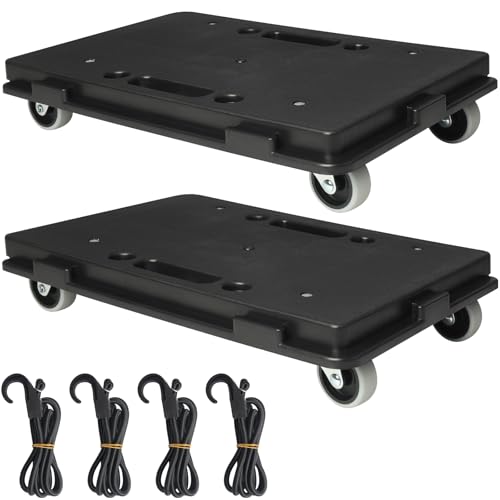 SDLDEER 2er Transportroller Möbelroller, 400kg Tragkraft Rollbrett Umzugshelfer Erweiterbar, Schwarz von SDLDEER