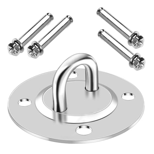 SDLDEER 360° Kapazität Edelstahl Deckenhalterung Deckenhaken für Hängesessel, Deckenhaken Hängesessel Premium Edelstahl Halterung 500kg Schaukelhaken für Hängesessel Schaukel, Yogatuch, Boxsack von SDLDEER