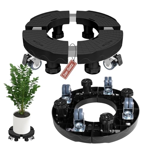 SDLDEER Pflanzenroller Einstellbare 38-50 cm, 2 Stück Rollbrett Pflanzen Tragkraft 250kg Pflanzenwagen mit 360 ° Drehbare Rädern für Große Pflanzgefäße im Innen und Außenbereich von SDLDEER