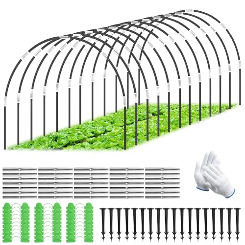 SDLDEER Pflanztunnel Bögen, 50 PCS Folientunnel für Hochbeet Abnehmbar, DIY Pflanztunnel Bögen für Hochbeet, Tunnelbögen Hochbeet, Gewächshaus Tunnel für Garten Zeile Abdeckung Pflanzen Obst Gemüse von SDLDEER