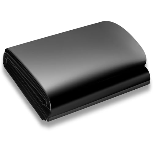 SDLDEER Teichfolie, Teichfolie 3x4m, Schwarz HDPE Teichfolien Schwerlast, für Blumen Gärtner Gewächshäuser Teiche Wasserauslese UV Stabil von SDLDEER