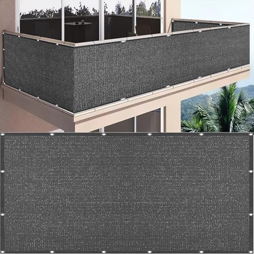 SDLLG Sichtschutznetz Zaunblende Sonnenschutznetz mit ösen HDPE 0,8m * 1,5m,180g/㎡ Balkonabdeckung Wetterfest Schattiernetz Garten Zaun Windschutz für Garten Balkon Sportplatz(Schwarz) von SDLLG