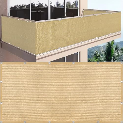 SDLLG Sichtschutznetz Zaunblende Sonnenschutznetz mit ösen HDPE 4m * 23m,180g/㎡ Balkonabdeckung Wetterfest Schattiernetz Garten Zaun Windschutz für Garten Balkon Sportplatz(Gelb) von SDLLG