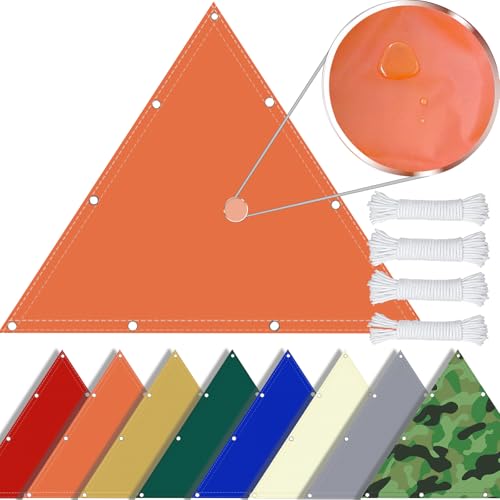 SDLLG Sonnensegel mit Ösen Dreieck aus Oxford-Stoff 180g/㎡ Wasserdicht Sonnenschutz Wetterschutz Segel Baldachin UV Schutz für Balkon Terrasse Garten-orange - Anpassbare Größe von SDLLG