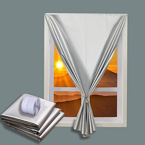 Verdunkelungsstoff Verdunkelungsrollo Verdunkelungsvorhänge mit Klettverschluss Lichtdurchlässig 99% Sonnenschutz Gardinen mit Thermobeschichtung ohne Bohren 45 * 45cm (B* H) von SDLLG