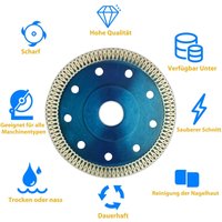 Diamantscheibe, SDLOGAL Trennscheiben für Winkelschleifer, Ø125x22,23x H10 mm,1,2mm Extrafein, X-Zahn Turbo Mesh Rim, Diamanttrennscheibe für von SDLOGAL