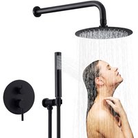 Einbau Brauseset, SDLOGAL Duschsysteme mit 10 Zoll Rundkopf, Handbrause, Badezimmer-Brausemischer, Messinggehäuse von SDLOGAL