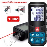 Professioneller 100m Laser Entfernungsmesser Sdlogal 2mm Abstand, 20 Daten, Entfernungsmessung, LCD-Anzeige, wasserdicht IP54,Batterien nicht von SDLOGAL
