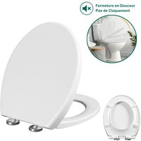Sdlogal - Toilettendeckel, wc Sitz mit Absenkautomatik Quick-Release Funktion für einfach Reinigung, o Form Weiß Toilettensitz mit Verstellbaren von SDLOGAL