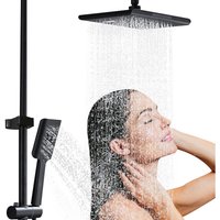 Sdlogal - Duschsystem aus Edelstahl mit quadratischem Duschkopf, Handbrause Set 3-Strahl Kopfbrause Quadrat, Höhenverstellbares Duschsystem für von SDLOGAL
