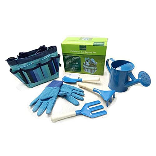 SDLSH Gartenbedarf für Männer und Kinder, Gartenwerkzeug-Set mit Tasche für Jungen und Mädchen, Geschenk für Gartenarbeit, Zuhause (Farbe: Blau) von SDLSH