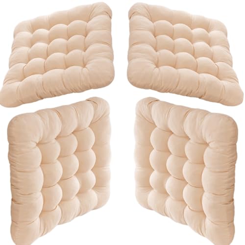 1，2，4er Set Stuhlkissen 40 x 40cm Sitzkissen Esszimmerstuhlkissen dick Sitzkissen für Bürostuhl sitzerhöhung Stuhl sesselauflage(S6,4pcs 40X40cm(16x16in)) von SDNAM