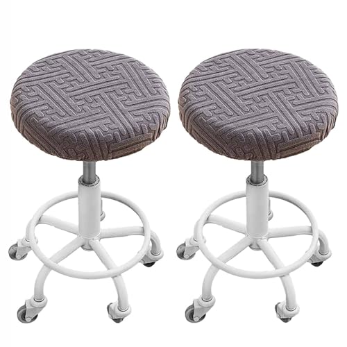 2/4/6 Stück Hocker Bezug Rund 30/35cm Hockerbezug Bezug Für Barhocker Stuhlhussen Sitzkissen Bürostuhl Hocker Bezug Sitzkissenbezug Für Esszimmerstühle Runder Hocker(Dunkelgrau,2 Stück) von SDNAM