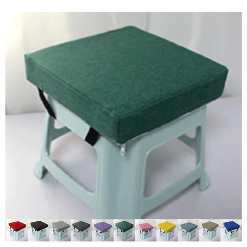 Barhocker Kissen, Anti-Rutsch Atmungsaktiv Kleinen Stuhl Sitzpolster, Dickes 5/8 cm Stuhl-Sitzkissen Hocker Sitzkissen Sitzmatte für Zuhause, Schule, Stuhl, Hocker(Green,25x25x5cm) von SDNAM