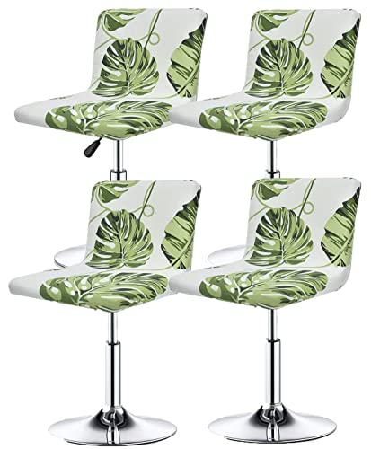 Barhocker Stuhlhussen Stretch Stuhl Abdeckungen Stuhlbezug Samt 1/2/4/6PCS Stretch Abnehmbare Barhockerhussen für Kneipentheke Höhe Seitenstuhlbezüge Waschbare Stuhlhussen (Color : #40, Size : 4PCS von SDNAM
