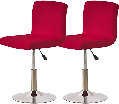 Barhocker Stuhlhussen Stretch Stuhl Abdeckungen Stuhlbezug Samt 1/2/4/6PCS Stretch Abnehmbare Barhockerhussen für Kneipentheke Höhe Seitenstuhlbezüge Waschbare Stuhlhussen (Color : #5, Size : 2PCS) von SDNAM