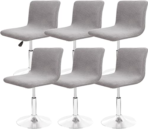 Barhocker Stuhlhussen Stretch Stuhl Abdeckungen Stuhlbezug Samt 1/2/4/6PCS Stretch Abnehmbare Barhockerhussen für Kneipentheke Höhe Seitenstuhlbezüge Waschbare Stuhlhussen (Color : #8, Size : 6PCS) von SDNAM