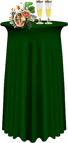 Cocktail Tischdecke Spandex Packungen Schwarz Cocktail Spandex Stretch Tischdecke Mit Rock80×110cm Runde Verbessertes Modell Cocktailtischrock Tailliertes High Top Stehtisch Husse Für Party Hochzeit ( von SDNAM