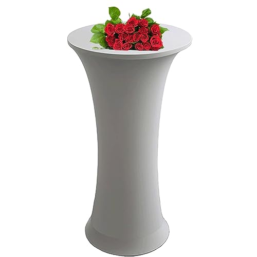 Cocktail Tischdecke Spandex Packungen Schwarz Cocktail Spandex Stretch Tischdecke Mit Rock80×110cm Runde Verbessertes Modell Cocktailtischrock Tailliertes High Top Stehtisch Husse Für Party Hochzeit ( von SDNAM
