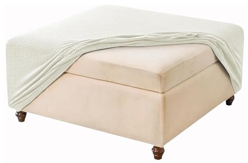 Ottomane Schonbezug Hockerbezug, Jacquard Dicker Hocker Hussen für Fußhocker Rechteckig, Stretch Bezug Ottomane Abdeckung Überzug Hocker Protector Hockerabdeckung (Color : #16, Size : 55x55 cm) von SDNAM