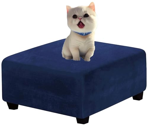 Quadratisch Schonbezug Hockerbezug, 40x40/50x50/60x60 Hocker Husse für Fußhocker Stretch Bezug Ottomane Abdeckung Überzug Hocker Protector Waschbar Hockerabdeckung (Color : #4, Size : 50x50cm/19.7x1 von SDNAM