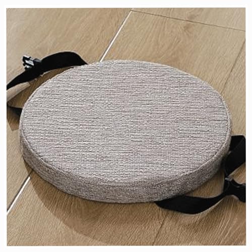 Rundes Stuhlkissen Outdoor Indoor Sitzunterlage /30/35/40cm Rundes Memory-Schaum-Sitzkissen,rutschfeste Runde Stuhlpolster mit elastischen Bändern Schnallen(Color:Earl Coffee,Size:Diameter 33x3cm) von SDNAM