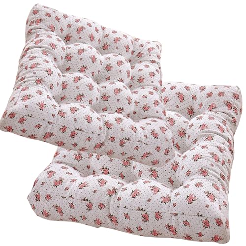 SDNAM 1/2/4 er Pack Stuhlkissen Outdoor Polsterauflage StuhlauflageSitzkissen 40x40/45x45CM gesteppt Gartenstuhl Polster Kissen Sitzkissen(Q8,2pcs 45x45cm/18x18in) von SDNAM