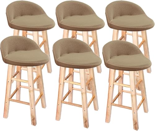 SDNAM Barhocker Stuhlhussen Bezüge Drehstuhl Barstuhl 4/2/1er Set, Barhocker Bezug Stretch mit Rückenlehne Fußstütze Waschbarer Barhocker Abdeckung für Bürostühle Küchenstühle(H6,6PCS) von SDNAM
