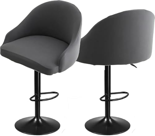 SDNAM Barhocker Stuhlhussen Bezüge mit lehne 4/2/1er Set, Barhocker Bezug Stretch mit lehne Universal Hussen für Barhocker, Waschbarer Barhocker Abdeckung für Bürostühle Küchenstühle(H20,2PCS) von SDNAM