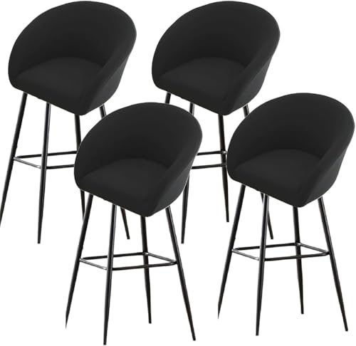 SDNAM Barhocker Stuhlhussen Bezüge mit lehne 4/2/1er Set, Barhocker Bezug Stretch mit lehne Universal Hussen für Barhocker, Waschbarer Barhocker Abdeckung für Bürostühle Küchenstühle(H23,4PCS) von SDNAM
