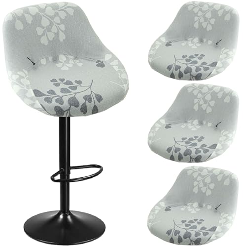 SDNAM Barhocker Stuhlhussen Bezüge mit lehne 4/2/1er Set, Barhocker Bezug Stretch mit lehne Universal Hussen für Barhocker, Waschbarer Barhocker Abdeckung für Bürostühle Küchenstühle(H3,4PCS) von SDNAM