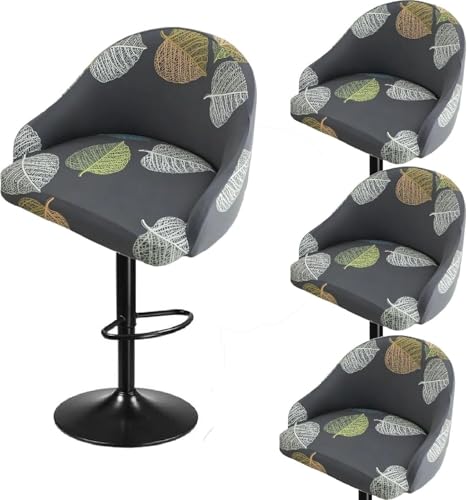 SDNAM Barhocker Stuhlhussen Bezüge mit lehne 4/2/1er Set, Barhocker Bezug Stretch mit lehne Universal Hussen für Barhocker, Waschbarer Barhocker Abdeckung für Bürostühle Küchenstühle(H5,4PCS) von SDNAM