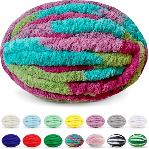 SDNAM Chunky Wolle Zum Häkeln Dickes Garn Dicke Wolle Zum Handstricken Handstrickgarn Decke Stricken Mit Hände Armstricken Yarn(4@,10 roll(2500g)) von SDNAM