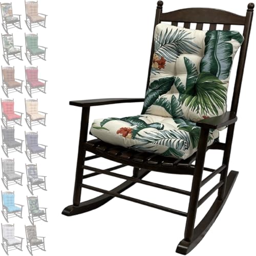 SDNAM Draußen Hochlehner Auflagen Sitzkissen 2er-Set Wasserdicht mit Bändern Sitzauflagen 8cm Dicken Garten Sitzunterlage Cushion Seat Pad Bodenkissen(12S,48x48x8/58x48x8cm) von SDNAM