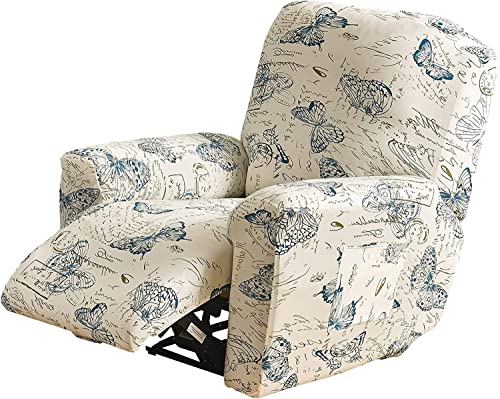 SDNAM Sesselschoner für Relaxsessel 4-Teilig Alleine Waschen mit Seitentasche,Fernsehsessel Bezug Separat Gereinigt Stretch Husse Relaxsessel Sesselbezug (Color : #36) von SDNAM