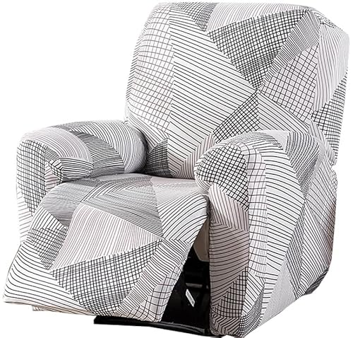 SDNAM Sesselschoner für Relaxsessel 4-Teilig Alleine Waschen mit Seitentasche,Fernsehsessel Bezug Separat Gereinigt Stretch Husse Relaxsessel Sesselbezug (Color : #48) von SDNAM