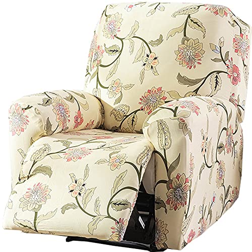 SDNAM Sesselschoner für Relaxsessel 4-Teilig Alleine Waschen mit Seitentasche,Fernsehsessel Bezug Separat Gereinigt Stretch Husse Relaxsessel Sesselbezug (Color : #52) von SDNAM
