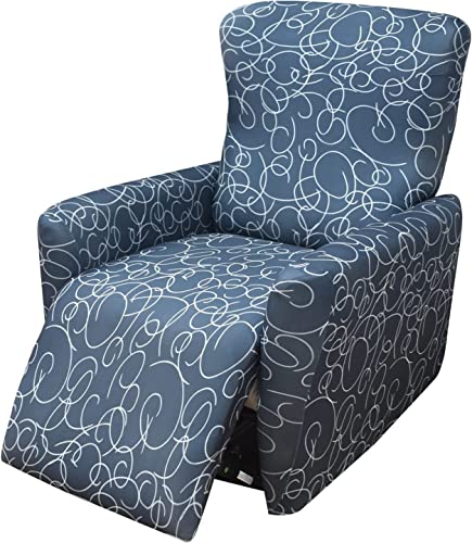 SDNAM Sesselschoner für Relaxsessel 4-Teilig Alleine Waschen mit Seitentasche,Sessel Bezug Separat Gereinigt Stretch Husse Relaxsessel Sesselbezug (Color : #28) von SDNAM